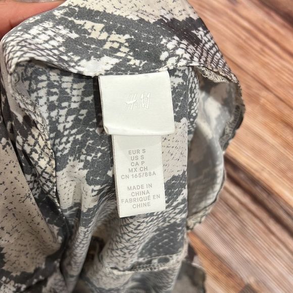 H&M Snake Print Animal Slip Dress Slits Small Midi - Picture 5 of 9